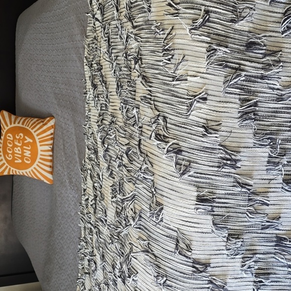 Anthropologie Boho 100% Cotton Fringe Throw| NWOT